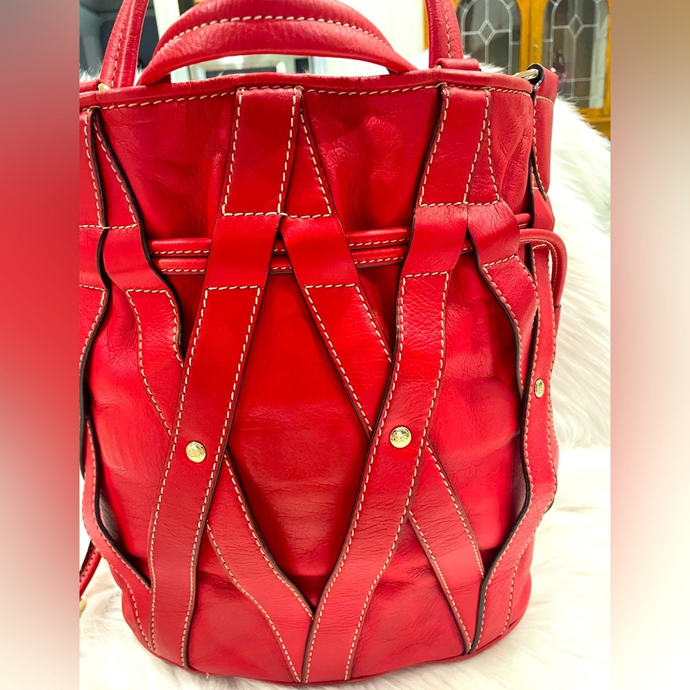 LANCEL PARIS LEATHER BUCKET BAG